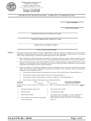 Form E278 - Certificate Of Disclosure - Company Authorization - Department Of Insurance Of State Of Arizona