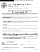 Form Fbt - 01 - Application For Certificate Of Registration Of Foreign Business Trust Form
