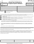 Form St-121.3 - Exempt Use Certificate For Computer System Hardware - New York State And Local Sales And Use Tax