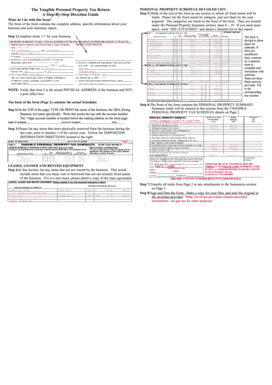 The Tangible Personal Property Tax Return A Step-By-Step Direction Guide Form Printable pdf