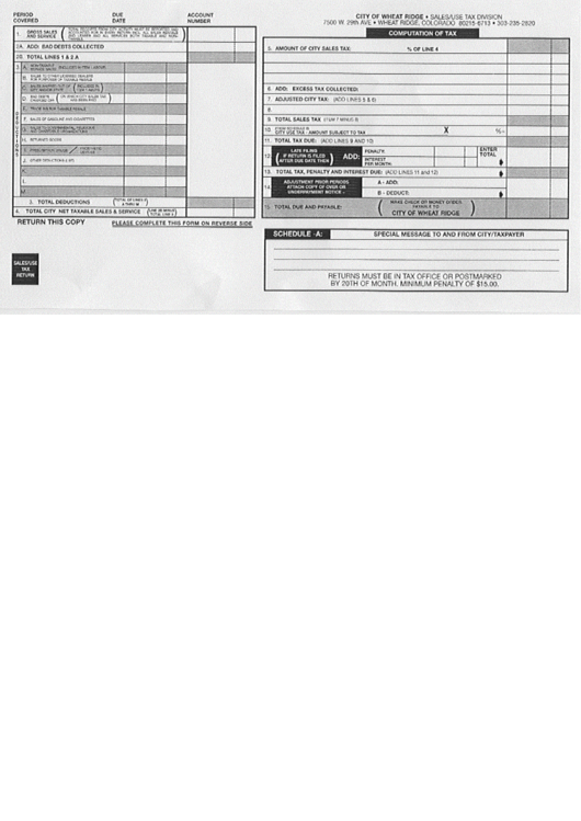 Computation Of Tax Form Printable pdf