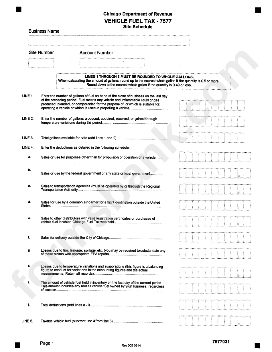 Form 7577 - Vehicle Fuel Tax Form
