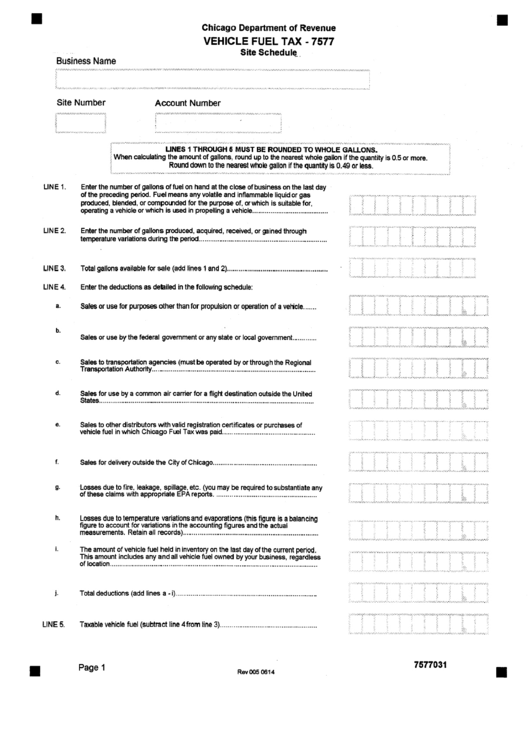 Form 7577 - Vehicle Fuel Tax Form Printable pdf