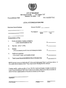 Local Accommodations Fee Form - City Of Beaufort, South Carolina