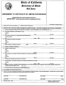 Amendment To Certificate Of Limited Partnership Form