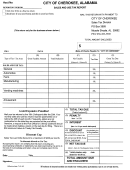 Sales And Use Tax Report Form - City Of Cherokee, Alabama