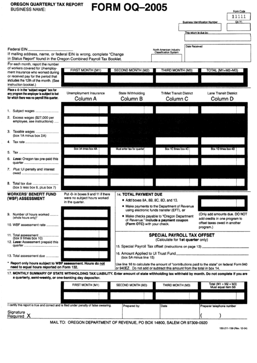 Form Oq/form 132 - Employee Detail Report 2005 Printable pdf