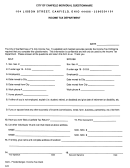 City Of Canfield Individual Questionnaire Template - Ohio - Income Tax Department