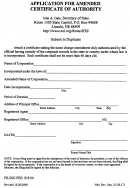 Application For Amended Certificate Of Authority Form
