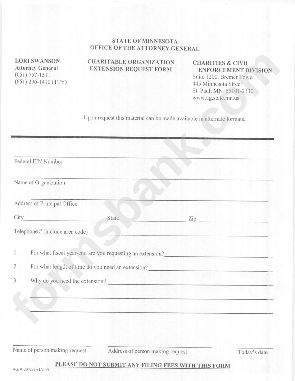 Extension Request Form January 2009