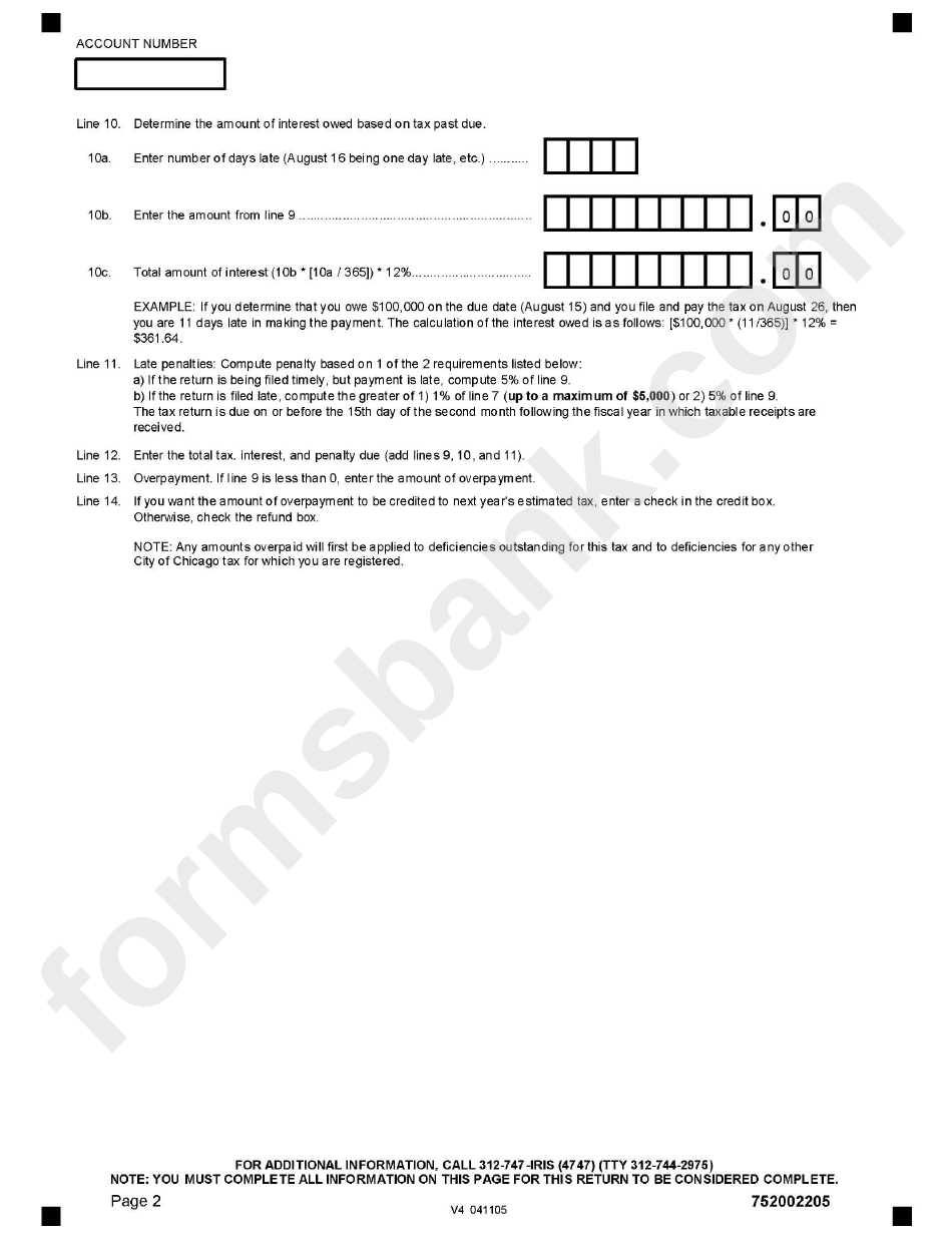 Form 7520 - Hotel Accomodation Tax Form - Department Of Revenue - Illinois