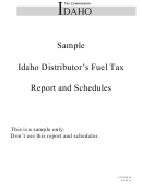 Form 1450 - Distributor's Fuel Tax Report Sample - Idaho