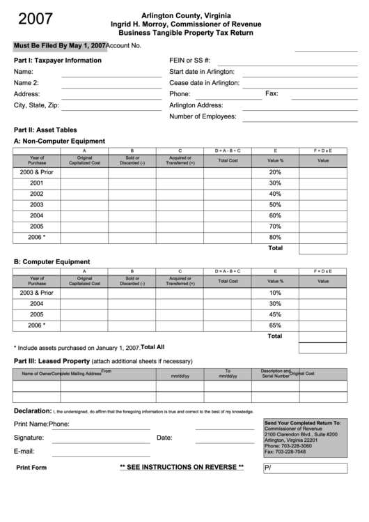 fillable-business-tangible-property-tax-return-form-2007-arlington