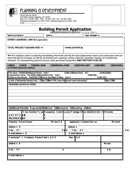 building permit application letter sample