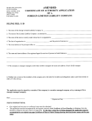 Amended Certificate Of Authority Application Of A Foreign Llc Form