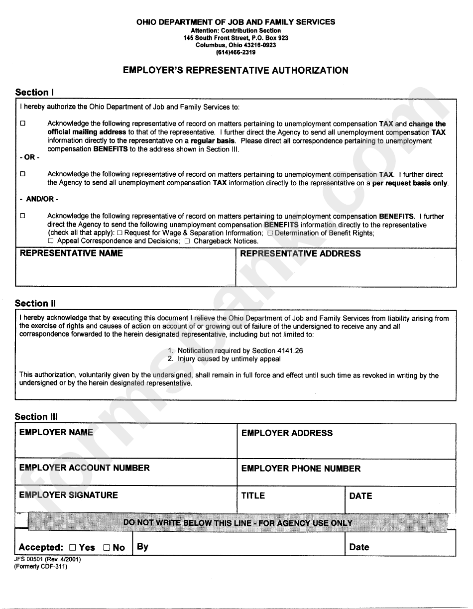 Form Jfs 00501 - Employer