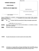 Form Mnpca-17 - Nonprofit Corporation - Certificate Of Correction