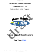 Personal Income Tax 2008 Sheet - New Mexico Taxation And Revenue Department