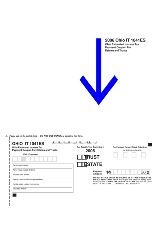 Form Ohio It 1041es - 2006 - Ohio Estimated Income Tax - Payment Coupon For Estates And Trusts Printable pdf