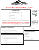 Sales Tax Reference Guide Sheet Printable pdf