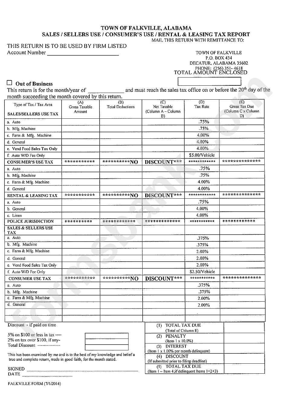 Tax Application And Information Form