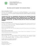 Business And Occupation Tax Instruction Sheet Printable pdf