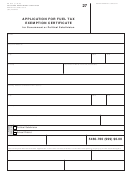 Form Dr 0241 - Application For Fuel Tax Exemption Certificate