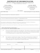Certificate Of Redomestication Form - Office Of The Secretary Of The State