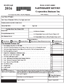 Form Nj Cbt- 1065 - Partnership Return Corporation Business Tax - 2016