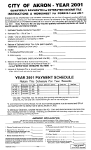Quarterly Payments For Estimated Income Tax Form