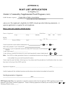 Wait List Application Form For Eligibility For Alaska's Commodity Supplemental Food Program (csfp)