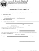 Form 163-cce - Statement Of Continued Existence Of Corporation Not For Profit