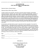 Authorization Form For The Release Of Information - Unitedhealthcare Specialty Benefits, Maine
