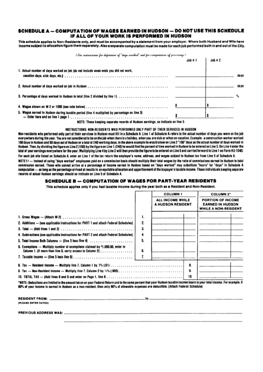 Schedules A,b,c Sheet Printable pdf