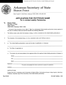 Application For Fictitious Name For A Llc Form