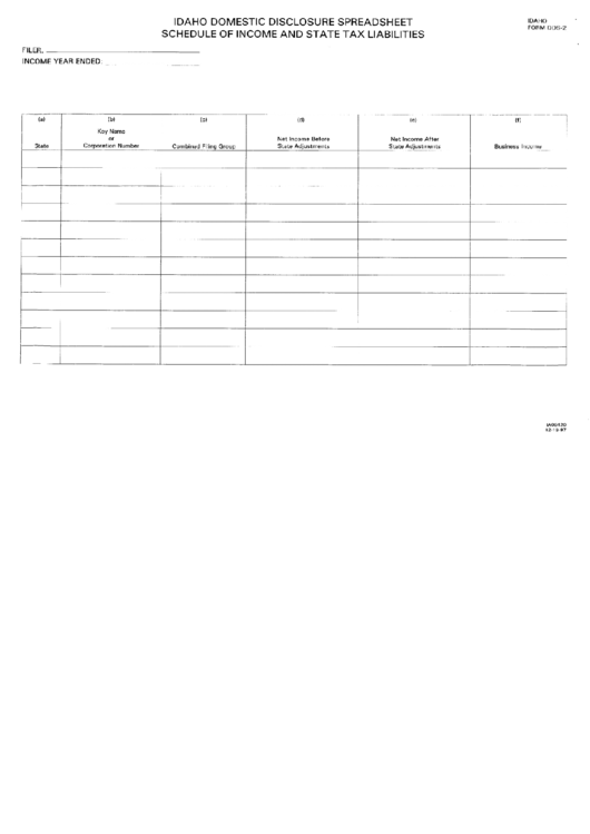 Form Dds-2 - Schedule Of Income And State Tax Liabilities Printable pdf