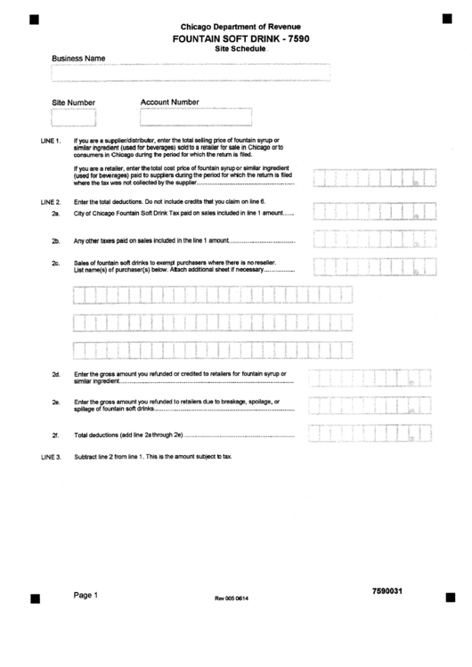 Form 7590 - Fountain Soft Drink - Chicago Printable pdf