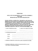 Form Rf - Application For Renewal Of Non-Frinra Broker-Dealer And Agents Registration - 2008 Printable pdf