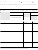 Form Hud-646 - Worksheet For Reconcilement Of Insurance Charges From The Title I Monthly Statement