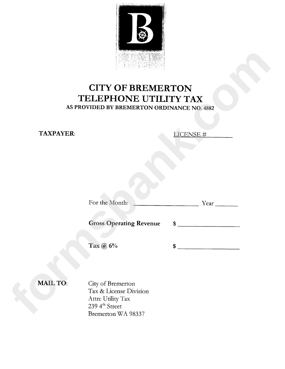 Telephone Utility Tax Form