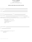 Application For Occupation License Form