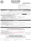 Income Tax Return Form - City Of Athens - 2016