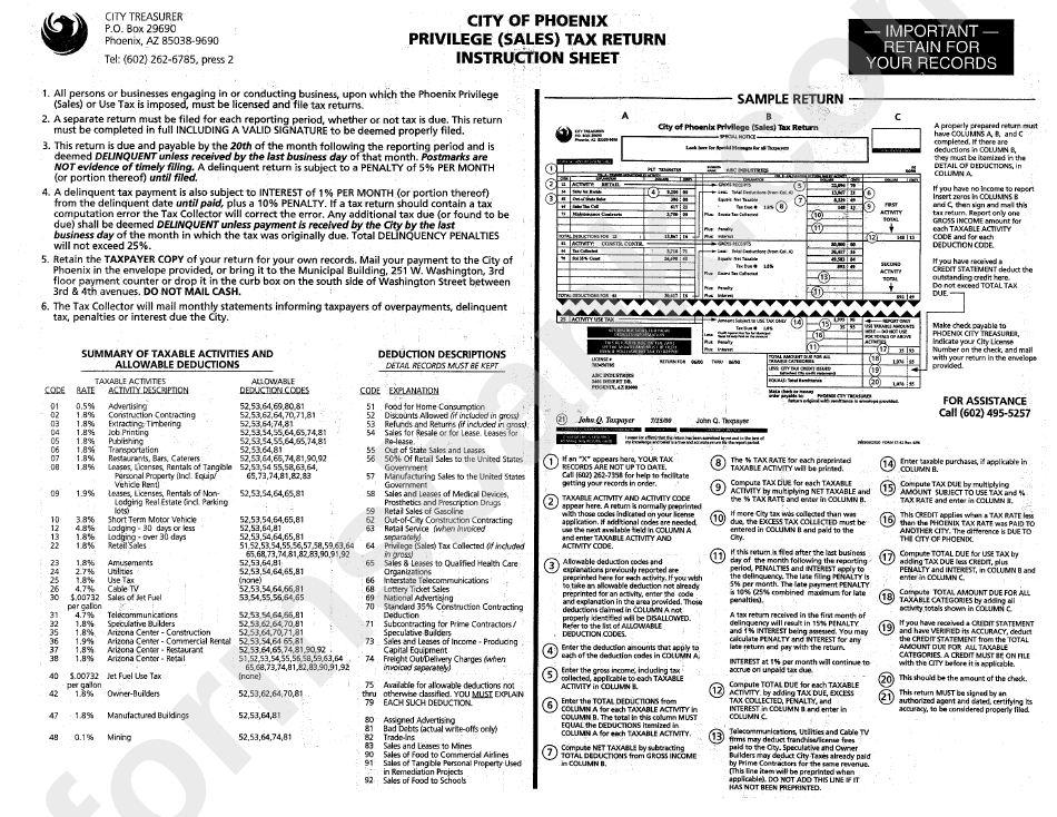 city-of-phoenix-privilege-sales-tax-terurn-instruction-sheet-printable-pdf-download