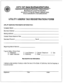 Utility Users Tax Registration Form - Departmenf Of Management Resources