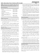 Arizona Form 313 - 2001 Alternative Fuel Vehicle (afv) Credit Instructions