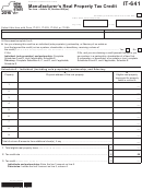Form It-641 - Manufacturer's Real Property Tax Credit Form