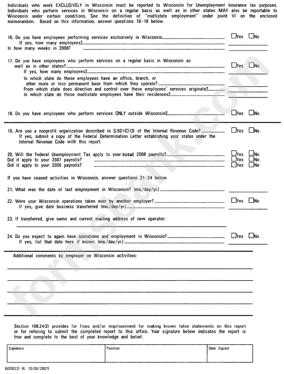 Form Uct-43 Preliminary Report For 2008