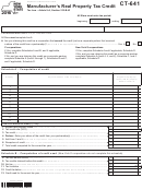 Form Ct-641 - Manufacturer's Real Property Tax Credit Form