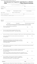 Form 302-b - Questionnaire For Prospective Appointment As A Member