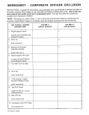 Form Uct-8055 - Corporate Officer Exclusion Worksheet